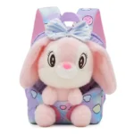 Toddler backpack with plush bunny character