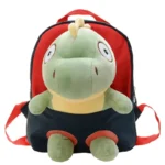 Toddler backpack with plush dinosaur character