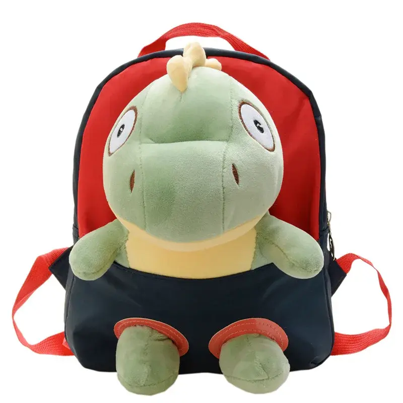 Toddler backpack with plush dinosaur character
