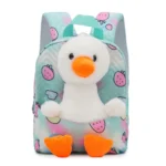 Toddler backpack with plush duck character