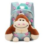 Toddler backpack with plush monkey character