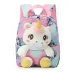 Toddler backpack with plush unicorn character