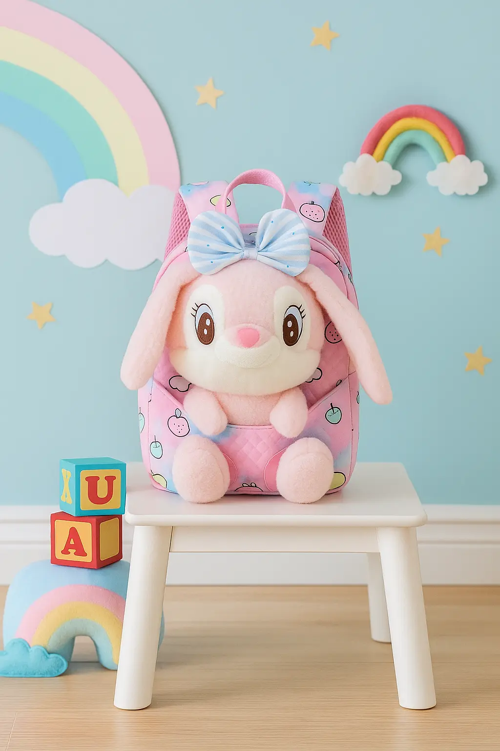PlushPack Pal Bunny in Kids Room