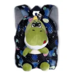 Toddler backpack with plush dinosaur character