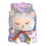 Toddler backpack with plush lamb character