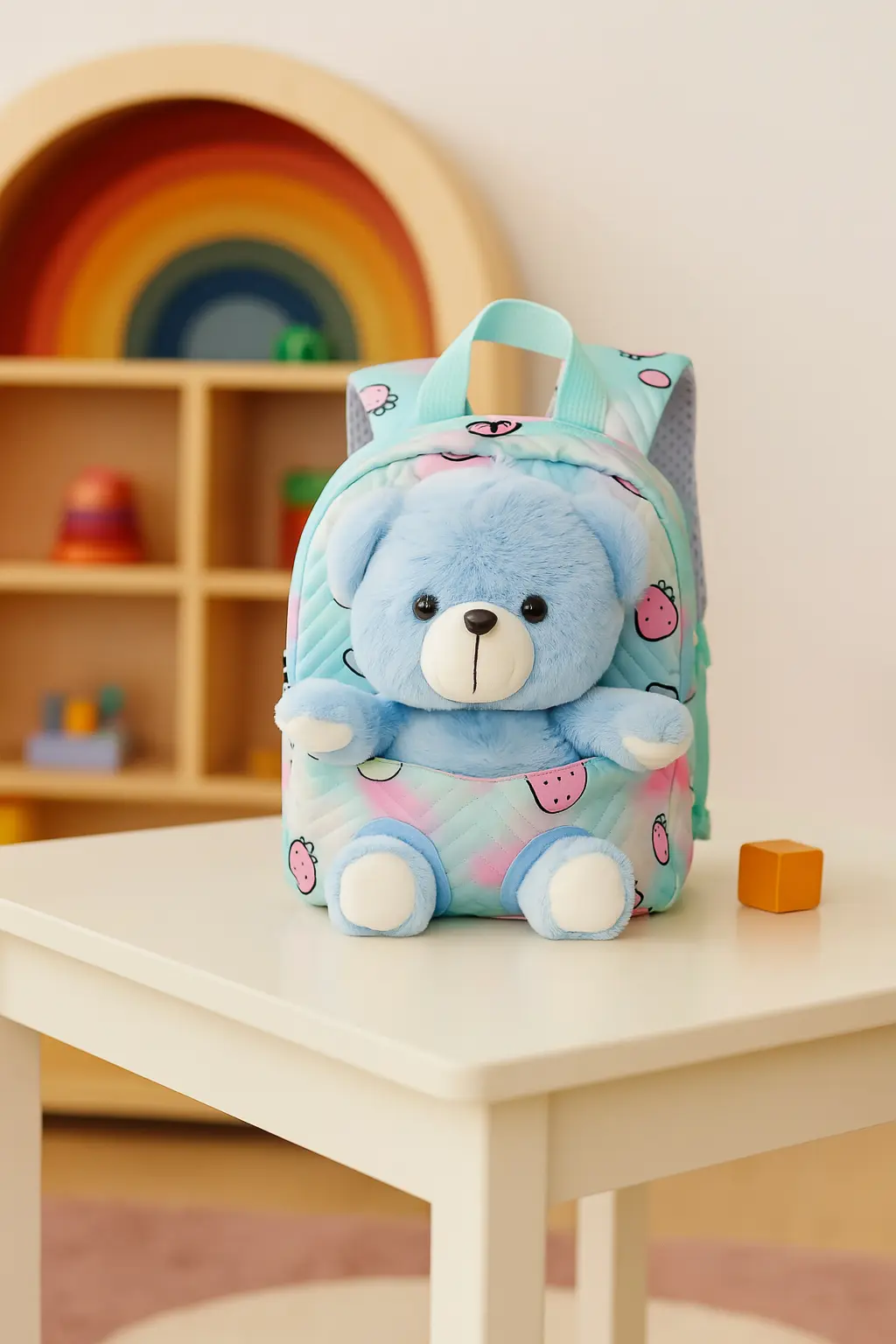 PlushPack Pal Bear Toddler Backpack in school